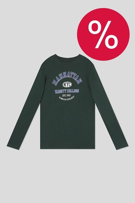 Лонгслив хлопковый с принтом OVS 490₽