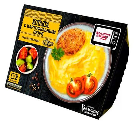 Котлета Быстро&Вкусно с картофельным пюре замороженная, 300 г