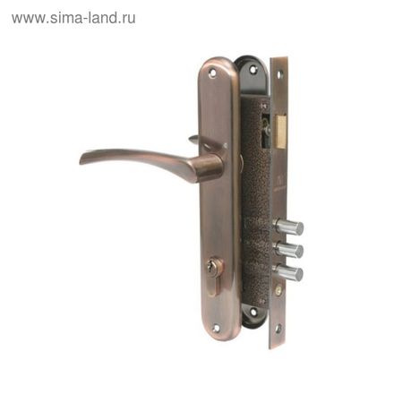 Замок врезной «АЛЛЮР» 0203 AC, с ручкой, цвет старая медь