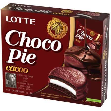Печенье Lotte Choco Pie Cacao в глазури, 336 г