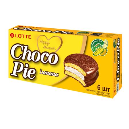Печенье Lotte Чокопай со вкусом банана, 168 г