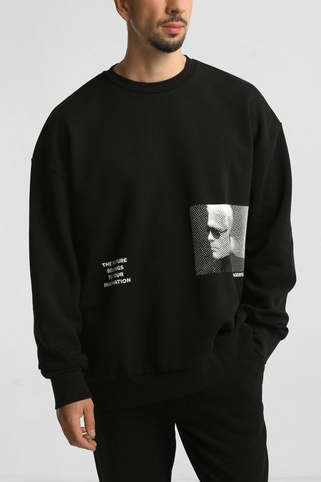 Свитшот хлопковый с принтом Karl Lagerfeld 11857₽