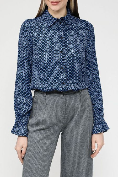 Атласная блузка с графическим принтом More &More