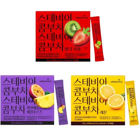 [Аромавилль] Стевия Чайный гриб 150г(5гX30EA) Strawberry & Kiwi(10EA)