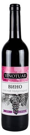 Вино Vinotuar красное полусладкое Россия, 0,75 л