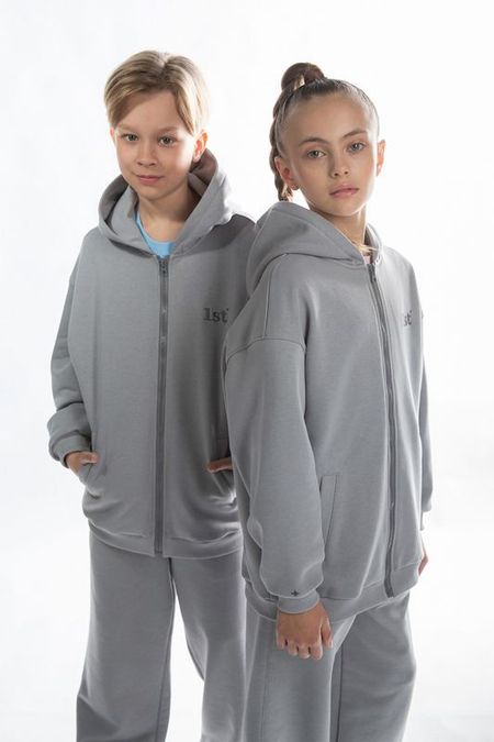 Толстовка хлопковая на молнии с капюшоном 1st.