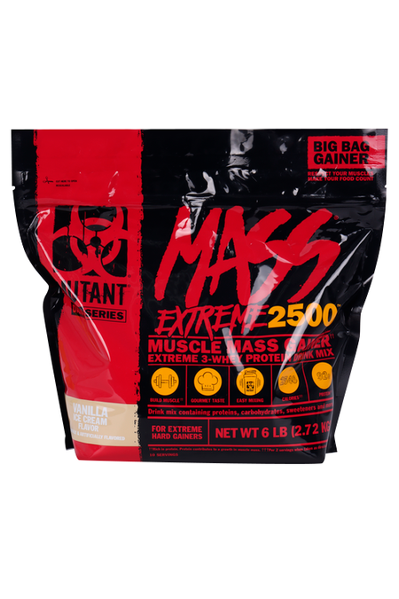 Гейнер Mutant Mass XXXTREME 2500 6 lbs ванильное мороженое, 2,72 кг