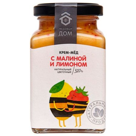 Крем-мёд Медовый Дом натуральный с малиной и лимоном 320 г