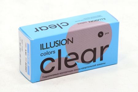 Линзы ILLUSION colors Clear контактные мягкие (диоптрия -8,5), 4 шт