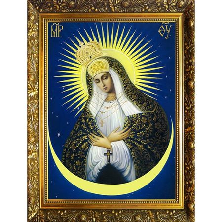 Алмазная мозаика без подрамника «Остробрамская икона Божией Матери» 30 × 40 см