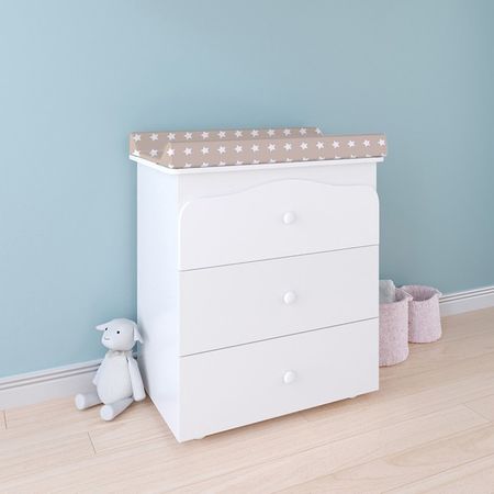 Комод Polini Kids Simple, с ящиками и пеленальной доской, цвет белый-белый купить недорого