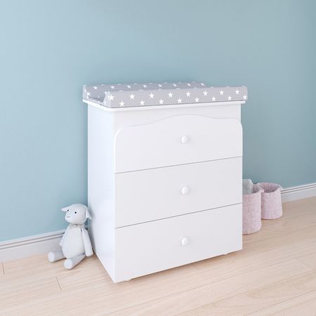 Комод Polini Kids Simple, с ящиками и пеленальной доской, цвет белый-белый купить недорого