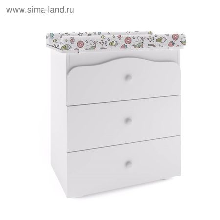 Комод пеленальный с ванночкой Polini kids Basic 3275, «Единорог» Сладости, цвет белый купить недорого
