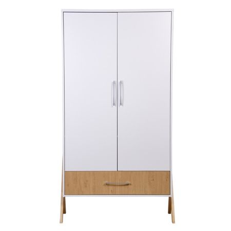 Шкаф двухсекционный Polini kids Porto 3100, с ящиком, 51х103.4х190.4 см, цвет белый-дуб каменный купить недорого