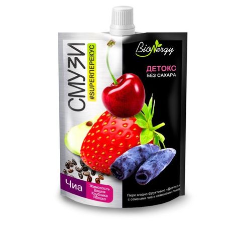 Смузи BioNergy Детокс вишня, клубника, вишня с чиа 120 г