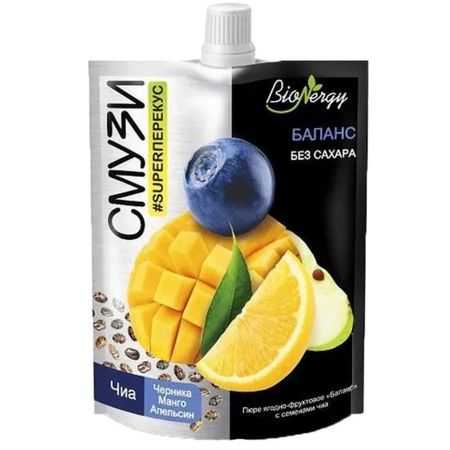 Смузи BioNergy Баланс черника, манго, апельсин с чиа 120 г