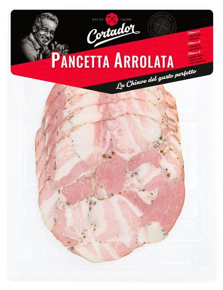 Свинина варено-копченая Cortador Pancetta Arrolata нарезка, 120 г