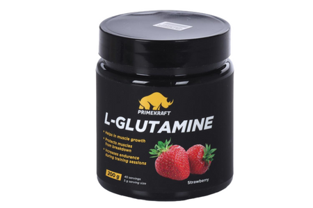Аминокислоты Prime Kraft L-glutamine клубника, 200 г