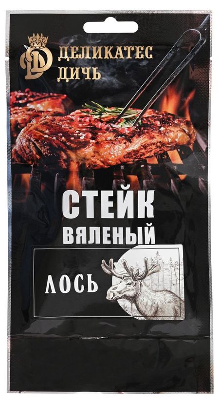 Стейк вяленый Деликатес Дичь Лось слайсы нарезка, 35 г