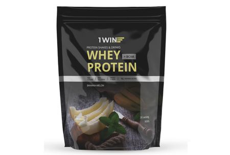 Протеин 1WIN whey protein белковый банан дыня б/сахара, 900 г