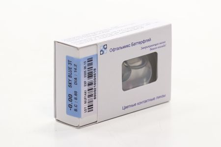 Контактные линзы цветные Офтальмикс Butterfly 1-Color небесно-голубой D - 0.00 DIA 14.2, 2 шт
