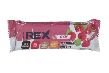 Батончик ProteinRex GYM с высоким содержанием протеина со вкусом малина-йогурт 60 г