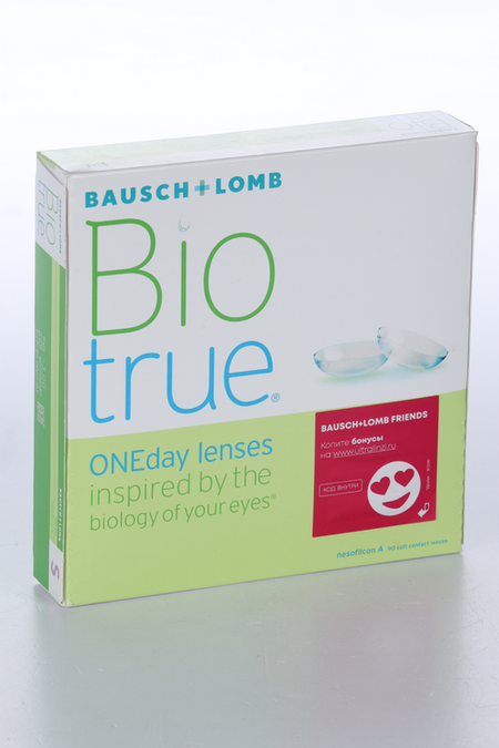 Линзы Bausch+Lomb BioTrue ONEday контактные R 8.6 (диоптрия -3,0), 90 шт