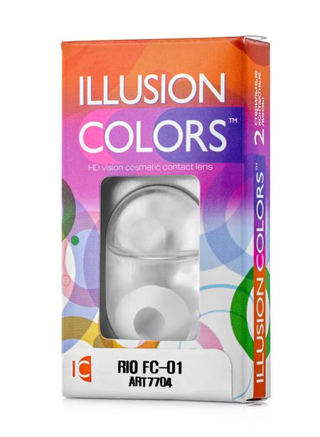 Линзы ILLUSION colors Rio FC 01 контактные белое бельмо 3 месяца - 0.00/14.0/8.6/2 шт