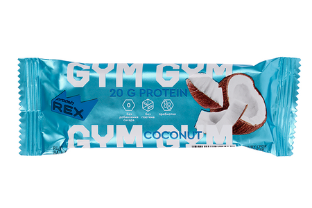 Батончик ProteinRex GYM с высоким содержанием протеина со вкусом кокос 60 г, производ Роял Кейк