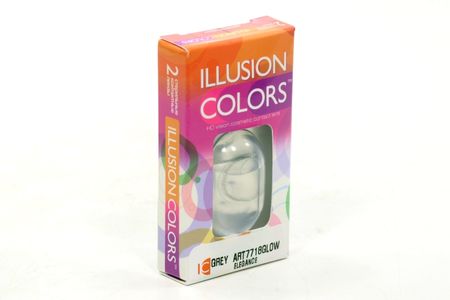 Линзы ILLUSION colors el. Grey GLOW контактные -3.5/14.0/8.6/2 шт