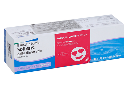 Линзы Bausch+Lomb Soflens Daily Disposable контактные R 8.6 D -5.5, 30 шт