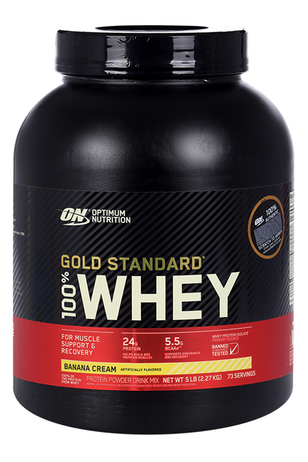 Протеин Optimum Nutrition Gold Standard 100% Whey 5 lb банановый крем, 2,27 кг