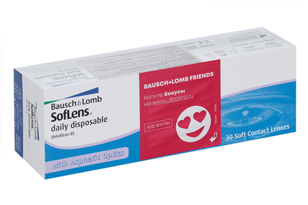 Линзы Bausch+Lomb Soflens Daily Disposable контактные R 8.6 D -5.0, 30 шт