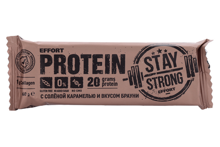 Неглазированный батончик EFFORT protein соленая карамель/брауни, 60 г