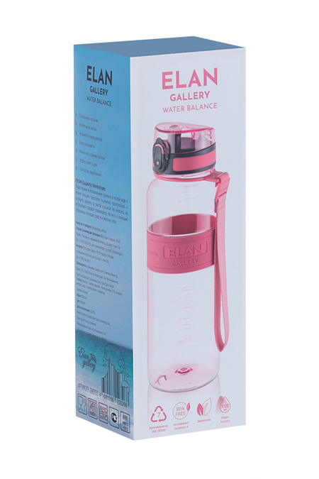 Бутылка д/воды Elan Gallery 8,5х8,5х27 см Style Water Balance коралл 1 л