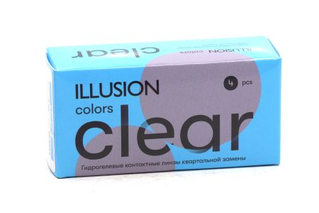 Линзы ILLUSION colors Clear контактные мягкие (диоптрия -2,0), 4 шт