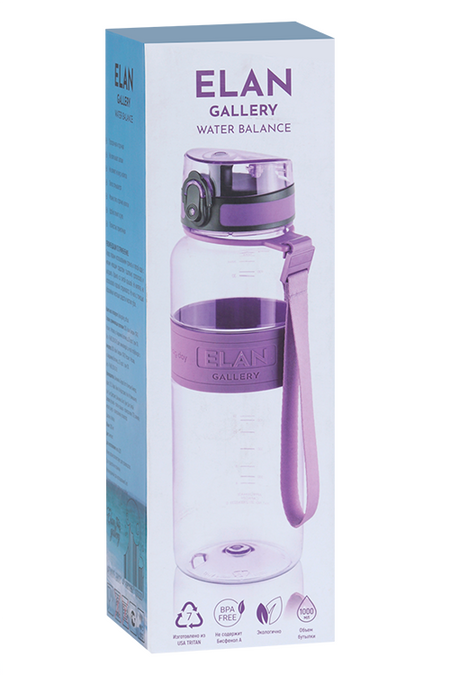 Бутылка д/воды Elan Gallery 8,5х8,5х27 см Style Water Balance аметист 1 л