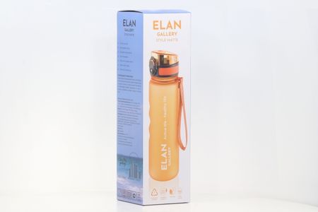 Бутылка д/воды Elan Gallery 7,8х7,8х28,5 см Style Matte с углублениями д/пальцев оранжевая 1 л