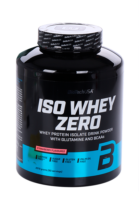 Протеин изолят сывороточный BioTechUSA Iso Whey Zero black клубника, 2 270 г