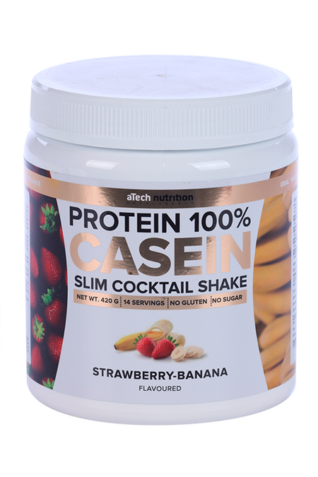 Casein Protein Клубника-Банан aТech, 420 г