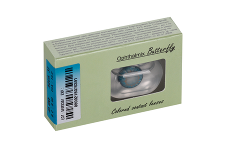 Линзы Офтальмикс Butterfly One Month Aqua/Aqua Blue контакт R 8.6 (диоптрия 00.0), 2 шт