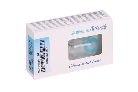 Линзы Офтальмикс Butterfly 1Т Sky/Sky Blue контактные R 8.6 (диоптрия -5,5), 2 шт