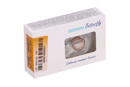 Линзы Офтальмикс Butterfly 3Т Brown контактные R 8.6 (диоптрия -0,5), 2 шт