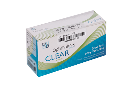 Линзы Офтальмикс Butterfly Clear Blue Tint контактные R 8.6 (диоптрия -9,5), 4 шт
