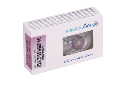 Линзы Офтальмикс Butterfly 3Т Violet контактные R 8.6 (диоптрия -5,5), 2 шт