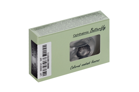 Линзы Офтальмикс Butterfly One Month Black контактные R 8.6 (диоптрия -3,0), 2 шт