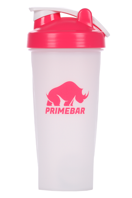 Шейкер PrimeBar с венчиком розово-белый 600 мл