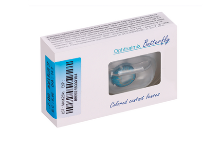 Линзы Офтальмикс Butterfly 3Т Aqua/Aqua Blue контактные R 8.6 (диоптрия -7,0), 2 шт