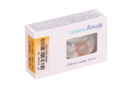 Линзы Офтальмикс Butterfly 1Т Brown контактные R 8.6 (диоптрия -4,0), 2 шт