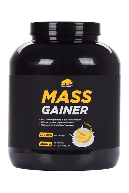 Гейнер Prime Kraft Mass Gainer банан, 3 000 г, банка